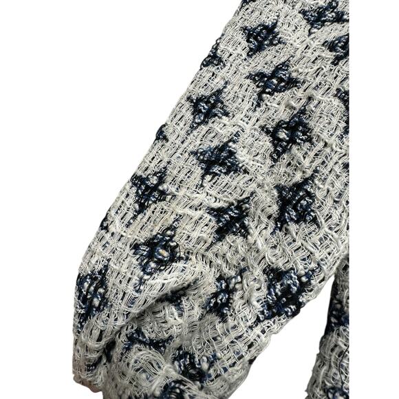 IRO Handi Jacket Blue White Geometric Tweed Women's Size 38 FLAWED PLEASE READ - Picture 5 of 15